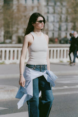 Sculpted Knit Top - Silver