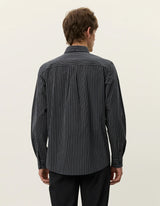 Kent Stripe Poplin Shirt - Black