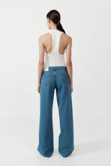 Plunge Neck Knit Top - White