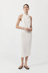 Asymm Belt Back Dress - Off White