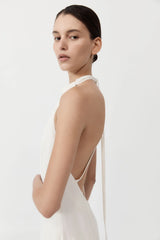 Asymm Belt Back Dress - Off White