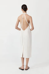Asymm Belt Back Dress - Off White