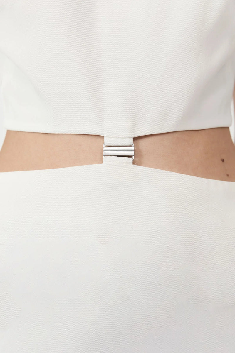 Clip Buckle Mini Dress - Off-White