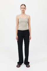 Organic Cotton Slim Scoop Tank - Moss Grey