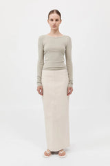 Organic Cotton Long Sleeve Top - Moss Grey