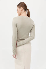 Organic Cotton Long Sleeve Top - Moss Grey