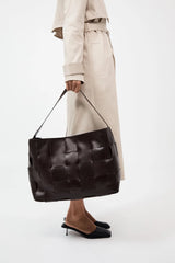 Woven Large Tote - Chocolate