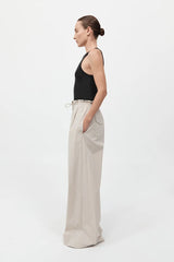 Petite Paperbag Waist Pants - Cream