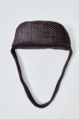 Lattice Weave Crescent Bag - Port