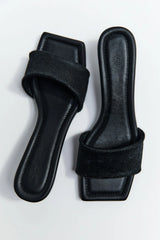 Pony Hair Minimal Heel - Black