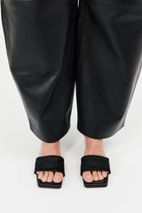 Pony Hair Minimal Heel - Black