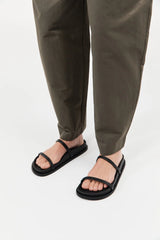 Fine Double Strap Slide - Black