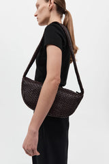 Lattice Weave Crescent Bag - Port