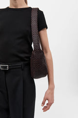 Lattice Weave Crescent Bag - Port