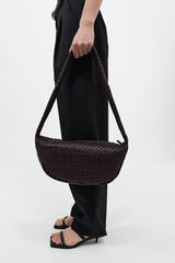 Lattice Weave Crescent Bag - Port
