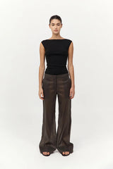 Tailored Transparent Pants - Black Olive