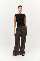 Tailored Transparent Pants - Black Olive