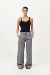 Carter Pocket Belt Pants - Grey Pinstripe