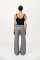 Carter Pocket Belt Pants - Grey Pinstripe