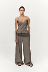 Bias Cami - Khaki Pinstripe