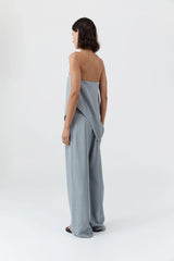 Strapless Asymm Drape Top - Mist