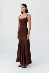 Sheer Silk Circle Hem Dress - Liqueur