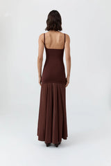 Sheer Silk Circle Hem Dress - Liqueur