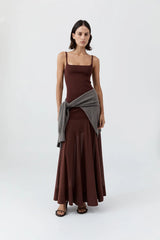 Sheer Silk Circle Hem Dress - Liqueur