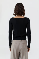 Merino Wool Ballet Cardigan - Black