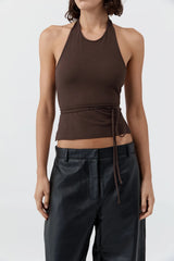 Soft Jersey Halter Top - Liqueur