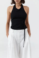 Soft Jersey Halter Top - Black