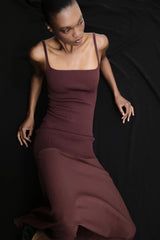 Sheer Silk Circle Hem Dress - Liqueur