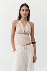 Cowl Halter Knit Top - Shell - BLVD