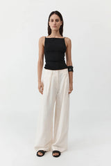 Twist Back Knit Top - Black - BLVD