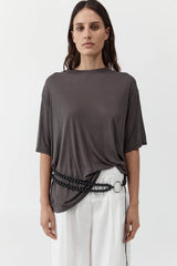 Fine Jersey Relaxed Tee - Soot - BLVD