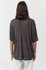 Fine Jersey Relaxed Tee - Soot - BLVD