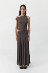 Fluid Jersey Skirt - Soot - BLVD