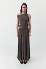 Fine Jersey Asym Top - Soot - BLVD
