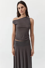 Fine Jersey Asym Top - Soot - BLVD