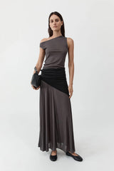 Fluid Jersey Skirt - Soot - BLVD