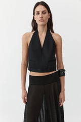 Halter Upside Down Top - Black - BLVD