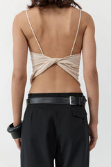 Twist Back Knit Top - Shell - BLVD