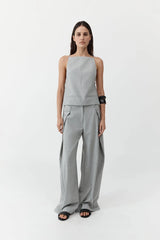 Tailored Fold Pants - Concrete - BLVD