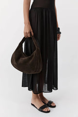 Suede Large Bon Bon Bag - Ash - BLVD