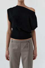 90s Wool Rouleau Minimal Pants - Light Taupe