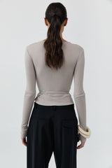 Baby Wool Wrap Top - Soft Ash
