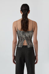 Savanna Stretch Silk Cami - Zebra