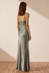 La Lune Cross Draped Maxi Dress - Sage