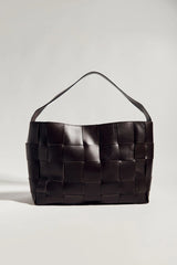 Woven Large Tote - Chocolate