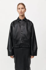 Cocoon Leather Jacket - Black